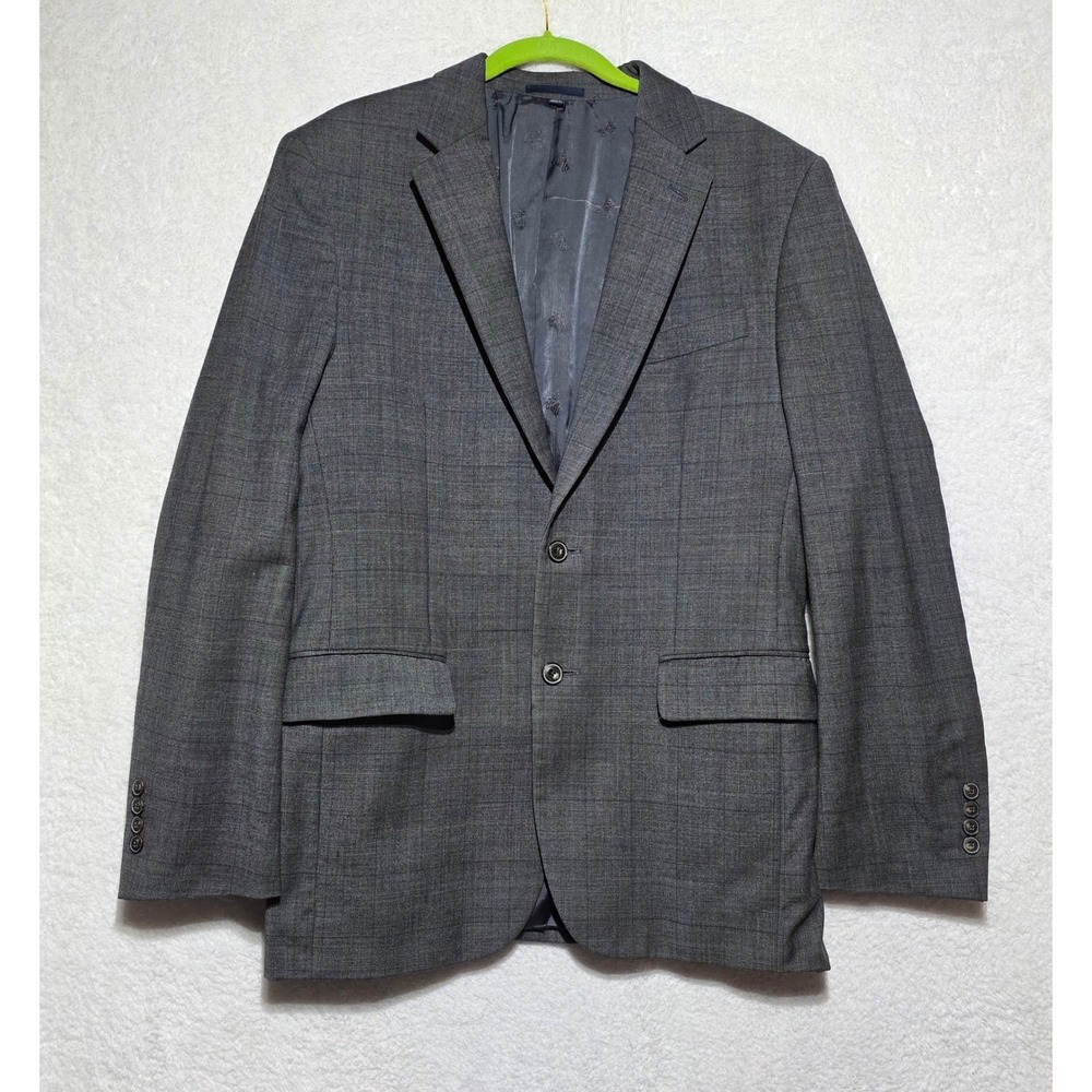 Jos A Bank 1905 Slim Fit Grey Glen Plaid Wool Blend Blazer Sport Coat 41 Regular